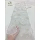 Fiori 3D Tulle francese pizzo bianco 2024 pizzo di alta qualità africano rete paillettes tessuto di pizzo con perline di lusso per abito da festa di nozze