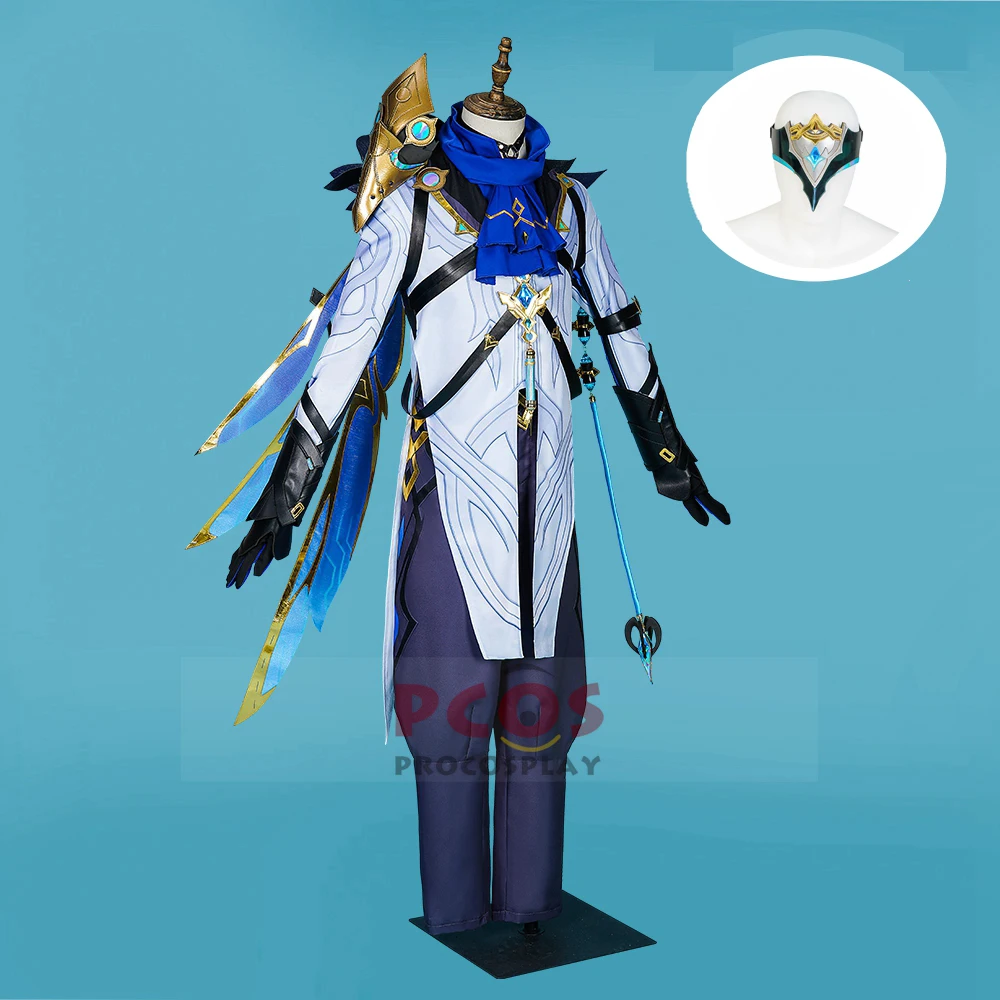 Dottore Genshin Impact Costume Cosplay Fatui Harbinger Il Dottore Gioco Abiti Set maschera per orecchini