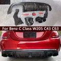 Per Mercedes Benz Classe C W205 C43 C63 Fibra di Carbonio Labbro Posteriore Auto Paraurti Posteriore Diffusore Splitter Spoiler Accessori Auto Body Kit