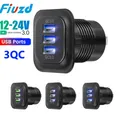 Caricabatteria per auto di tipo c ricarica rapida USB una presa PD3.0 e QC3.0 doppie porte USB C con LED ricarica rapida 12V/24V per adattatore moto