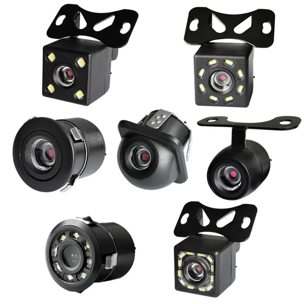 Telecamera di retromarcia per auto con telecamera di Backup 4/8/12LED con visione notturna immagine Full HD ampio angolo di visione Mini telecamera di retromarcia universale per auto