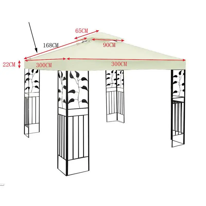 Copertura del tetto del Gazebo a doppio livello in tessuto di poliestere 300D copertura di ricambio superiore per Gazebo da giardino per barbecue