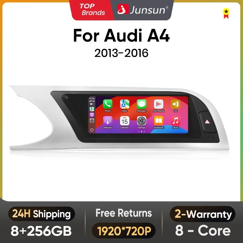 Junsun 8.8 pollici CarPlay Per Apple Autoradio Multimediale Per Audi A4 A4L B8 2009-2016 4G Bluetooth Senza Fili Android Auto Stereo