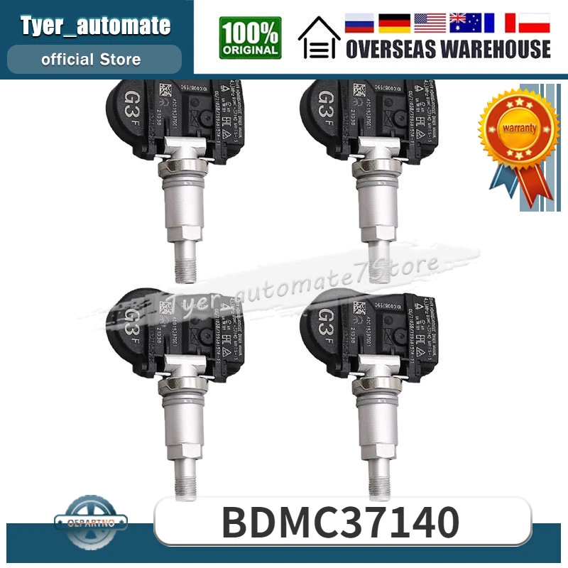 Sensori di pressione pneumatici TPMS 433MHz BDMC37140 per Mazda 3 (BP) 2019-2024 B-Hatch Xev 2020-2025 CX-30 2019-2024 CX-5 (KF) 2020-2026