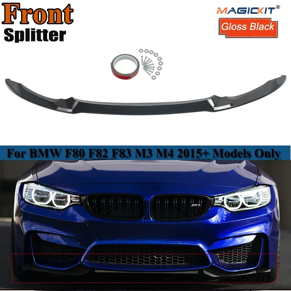 Paraurti anteriore Spoiler Cover Lip per BMW F80 M3 F82 F83 M4 2015-2020 CS Style diffusore Protector Guard