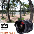 Nuovo RISESPRAY 7,5 mm f2.8 II 190 ° Obiettivo fisheye fisso manuale APS-C per Sony E Canon Fuji OLYMPUS M3/4 Panasonic