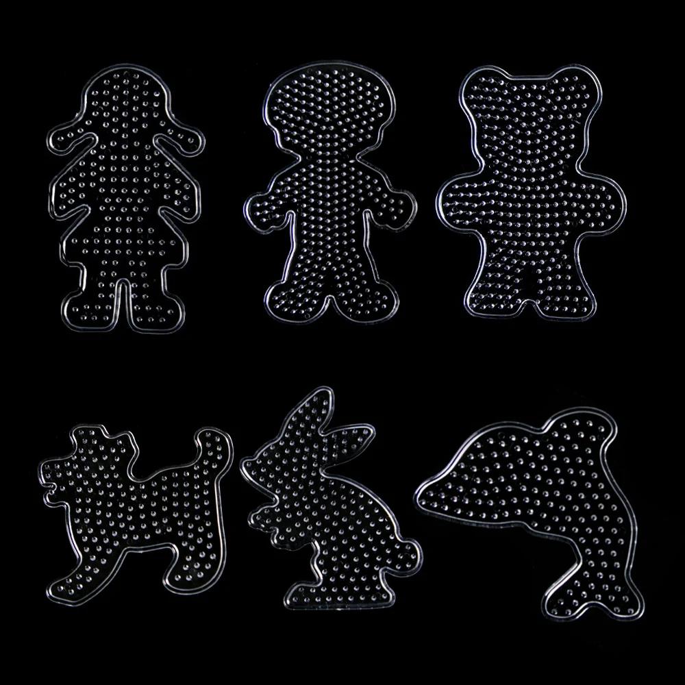 6er-Pack 5 mm Sicherungsperlen-Stecktafeln, transparente Kunststoff-Bügelperlen-Vorlagen für DIY-Handwerk, Schmuckherstellung, Zubehör Image