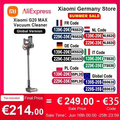 Xiaomi staubsauger g20 max hoch auflösendes led display dedicated pet bürste maximal 1 4 zubehör Image