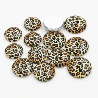 8mm 10mm 12mm 14mm 16mm 18mm 20mm 25mm Leopard Handgemachte Glas Cabochons fit 8-25mm Cameo Cabochon