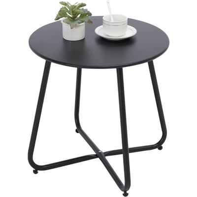 Memkey - Kleiner Beistelltisch aus Metall, runder Garten-Beistelltisch, Kaffee- und Kaffeetisch mit Image