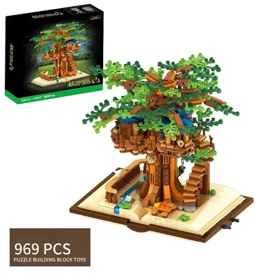 13013 Mini Tree House Book Scene Jungle Forest Villa Building Block Street View Model Bricks