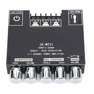 ZK-MT21 Bluetooth 5.0 Power Amplifier Board 2x50W+100W 2.1 Channel Subwoofer Digital Power Amplifier