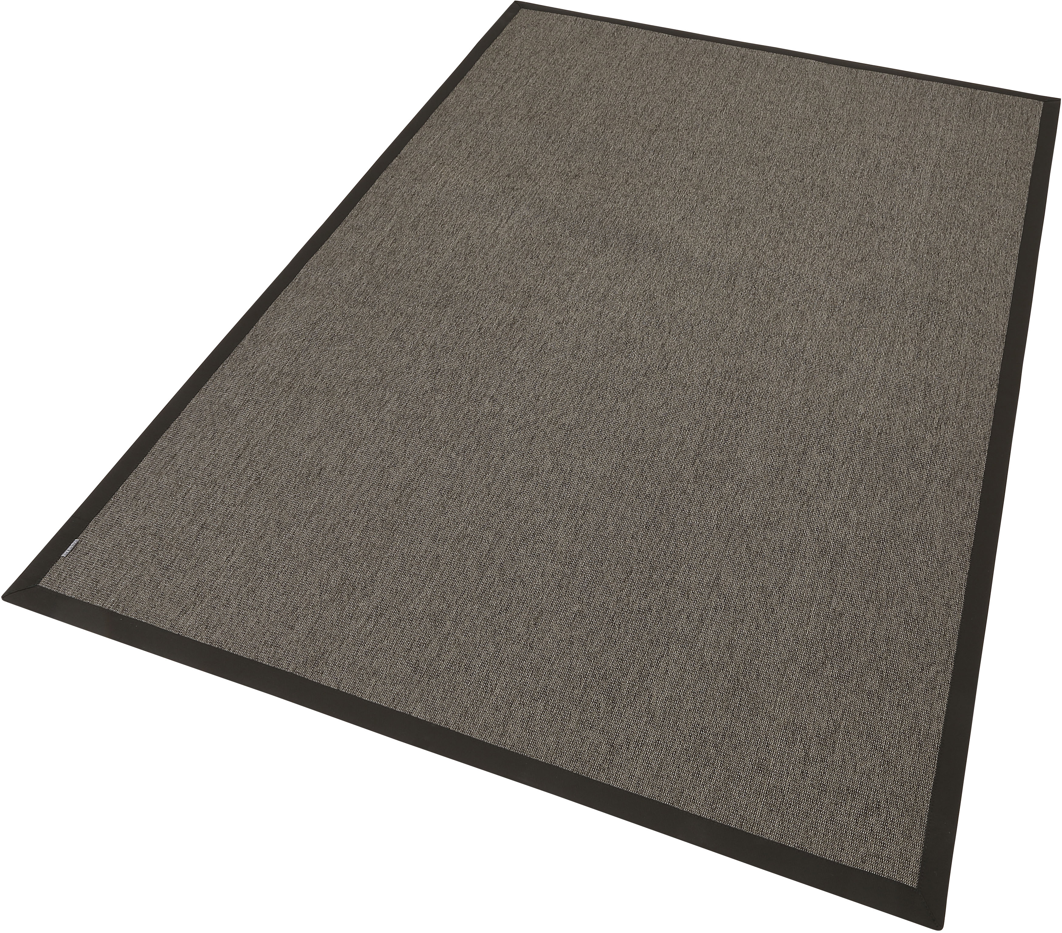 Teppich DEKOWE "Naturino Rips", grau (anthrazit), B:120cm H:7mm L:170cm, Kunstfaser, Teppiche, Flachgewebe, Sisal-Optik, mit Bordüre, In- und Outdoor geeignet Image