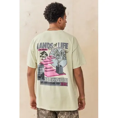 UO Ecru Lands Of Life T-shirt - Cream XS at Urban Outfitters