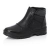 Winterstiefelette RIEKER "Flip Grip", Herren, Gr. 40, schwarz, Leder, klassisch, Schuhe, Winterboots mit TEX und ausklappbaren Spikes an der Laufsohle