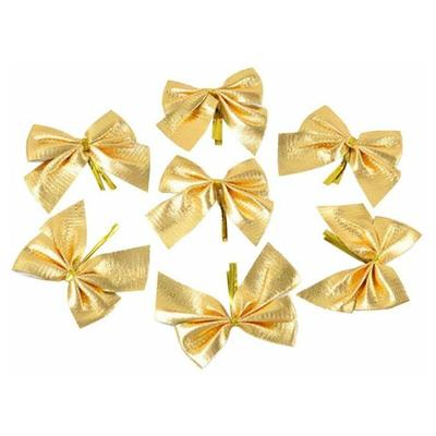 12 Schleifen für Weihnachtsdekoration - Gold