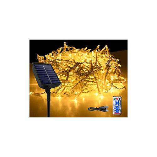 Solar Lichterkette Aussen Solar Eisregen Lichterketten Außen 10m 400LEDs Weihnachtsbeleuchtung