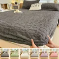 Ensemble de draps de lit en velours, 3 pièces (1 drap-housse et 2 taies d'oreiller), housse de matelas chaude d'hiver, 90/140/160/180/200x200