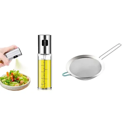 Kitchen Essentials,Oil Sprayer For Cooking & Kitchen Utensils,Strainer, Olive Oil Spritzer,Oil