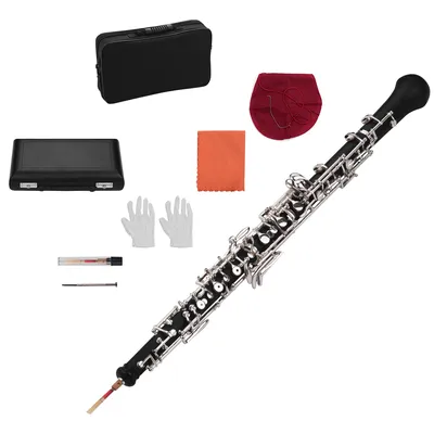 Professional Oboe C Key Semi-automatic Style Nickel-plated Keys Woodwind Instrument with Oboe Reed