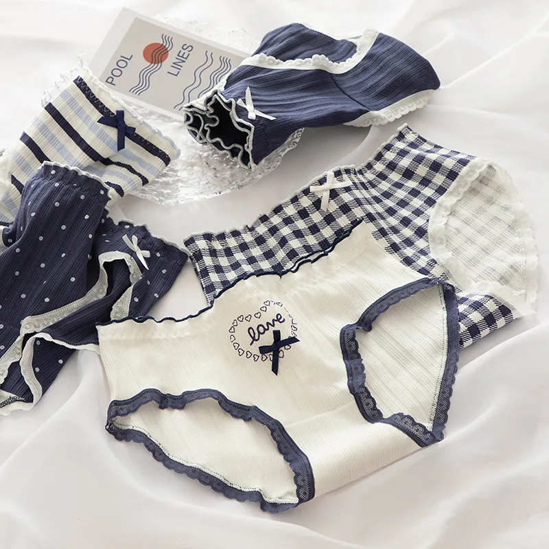 Sous-vêtements en coton avec nœud pour femme, culotte confortable, taille moyenne, caleçon en fil sans couture, nouvelle lingerie féminine, slip d