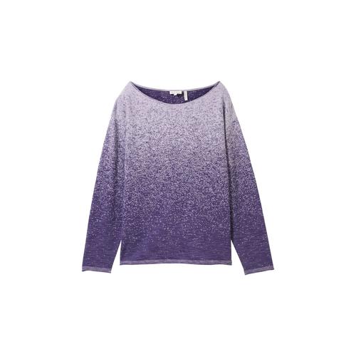 TOM TAILOR Damen Strickpullover mit Farbverlauf, lila, Farbverlauf / Dip-Dye, Gr. XL