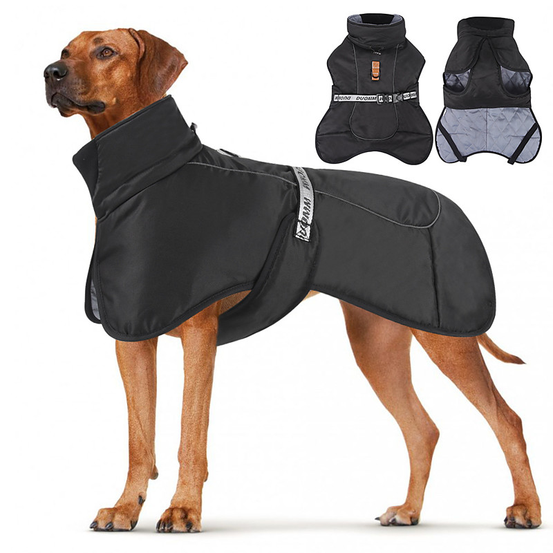 Dog Coat Jacket Parka Jacket with Harness Reflective Warm Water-Resistant Outdoor Dog Clothing for Medium Large