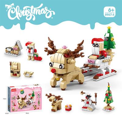 Christmas Building Blocks Sets Building Brickheadz Kit Santa/Reindeer/Snowman/Gingerbread Man Blocks Bricks Set Christmas Decorations and Gifts for Kids Boys Girls Adult