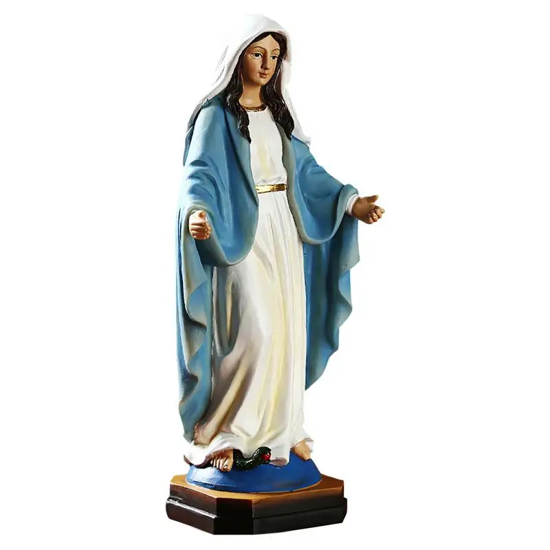 Statua della vergine maria statua della madre Madonna statua artigianale in poliresina colorata statuetta della Madonna della grazia 8.8 regali religiosi cattolici