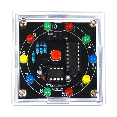 DIY LED Light Lucky Wheel Electronic Kit Electronic Dice Estimation Game DIY Soldering Kit 3Pin