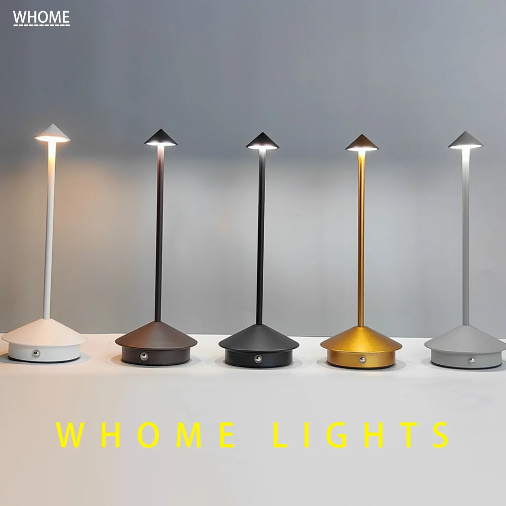 Lampe de table LED sans fil portable, lampe de bureau moderne, lampe de chevet aste, lampe de table en aluminium, lumière de table à intensité variable, intérieur, extérieur