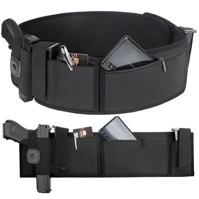 Belly Band Gun Holster Concealed Carry Waist Band Pistol Holster Pouch Airsoft Holster Belt for Outdoor Hunting Fitness Defense