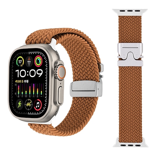 Sportarmband Kompatibel mit Apple Watch Armband 38mm 40mm 41mm 42mm 44mm 45mm 49mm Geflochten Verstellbar Stoff Ersatzarmband für iwatch Ultra 2 Series 9 8 7 SE 6 5 4 3 2 1 Image