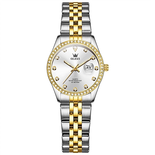 neue Olevs Olevs Marke Damen Trend Mode Stahlband Uhr Kalender leuchtend mit Diamanten einfache Freizeit Quarzuhr wasserdichte Sport vielseitige Armbanduhr