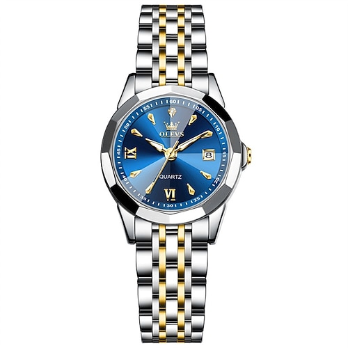 neue olevs olevs marke frauen stahl gürtel uhr leuchtenden kalender licht luxus hundert mit wasserdicht freizeit quarzuhr einfache sport mode armbanduhr