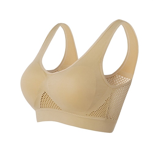 Damen BH-Oberteil Unterwäsche BH-Top Bequem Atmungsaktiv Stoßfest Herausnehmbare Polsterung Drahtlos Einfach Sport Sportkleidung Dunkelviolett Schwarz Yoga Fitness Leger Image