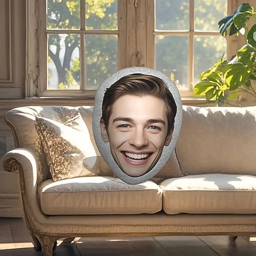 Kissen mit individuellem Gesicht Angepasste Kissen Kissen Personalisierte Geschenk Foto Ideen in verschiedenen Größen mit Füllung Geschenk für Ihn/Sie/Kinder/Ältere Image