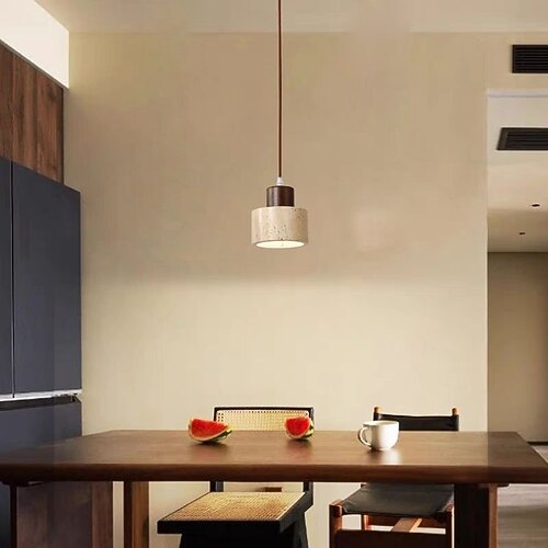 Wabi Sabi LED Pendelleuchte im japanischen Stil, gelber Höhlenstein, Schlafzimmer, Nacht, kleine Pendelleuchte, schlicht, modern, cremefarben, Wind, Retro, nordische Deckenleuchte, 110–240V Image