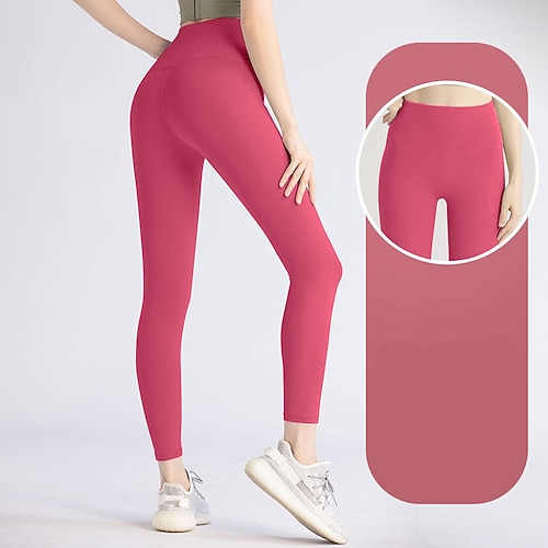 Damen Yogahose Fleece-gefütterte Leggings Yoga-Leggings Po-Lifting Bauchkontrolle Hohe Taille Pilates Fitnesstraining Yoga Strumpfhosen Einfarbig Leichte Kaffee Schwarz Weiß Herbst Winter Sport Image
