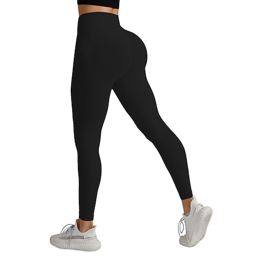 Damen Yogahose Fleece-gefütterte Leggings Yoga-Leggings Po-Lifting Bauchkontrolle Hohe Taille Pilates Fitnesstraining Training Strumpfhosen Einfarbig Dunkelgrau Schwarz Armeegrün Herbst Winter Sport Image