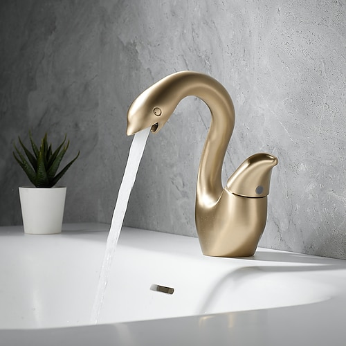 rubinetto a forma di cigno rubinetto miscelatore per lavabo rubinetto per lavabo rubinetto con maniglie singole rubinetto monoforo rubinetto per lavabo per bagno rubinetto miscelatore per acqua rubinetto per bagno cucina