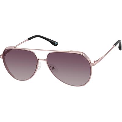 Zenni Men's Vintage Aviator Sunglasses Rose Gold Stainless Steel Full Rim Frame
