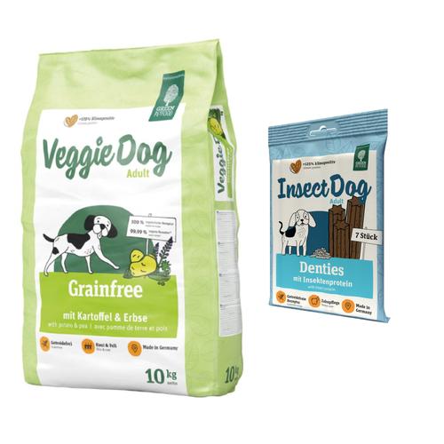 Kombi-Paket: 10 kg Green Petfood + 3 x 180 g InsectDog Denties - 10 kg InsectDog hypoallergen + 3...