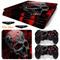 DhappyÂ® Fashion Red Skull Vinyl Decal Ps4 Slim Skin Stickers Cover Kit Protector Wrap For Playstation 4 Slim Console And 2 Controllers