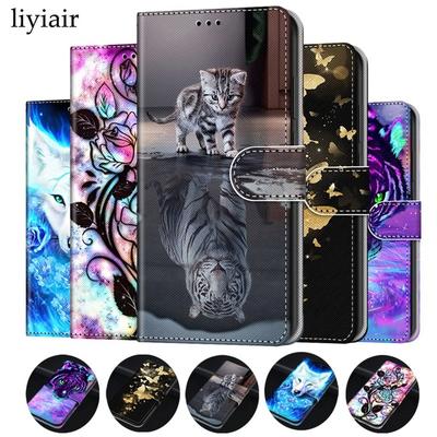 For Xiaomi Mi 9T Redmi Note 7 Note 8 Note 8 Pro Tiger Wolf Painting Classic Leather Card Holder Wallet Phone Case Samsung Galaxy Note 10 Plus S10E S10 Plus A20E A70 A50 A40 A30 A20 A10 2019 Huawei P Smart Z Y9 Prime 2019 Y7 Prime 2019 Y6 2019 Y5...