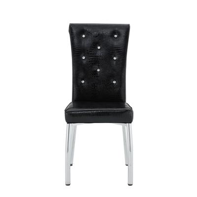 4-Piece Faux Leather Dining Chair with Metal Legs