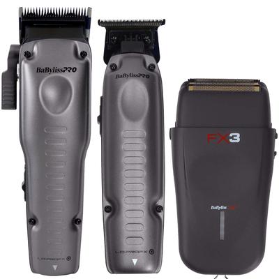 BaByliss Pro FXONE LO-PROFX High-Performance Clipper FX829 + Trimmer FX729 + BaByliss Pro FX3 High-Speed Foil Shaver FXX3SB