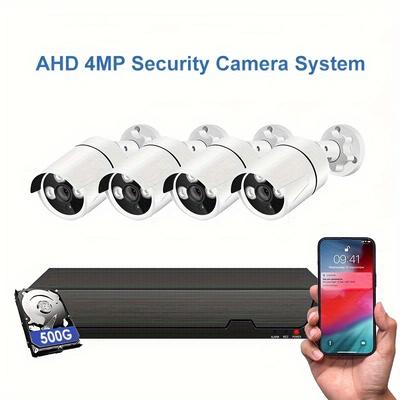 TEMU ( In 500g ) 4ch Hd 4mp Kit Ahd Dvr And Use, Notification And Email ,