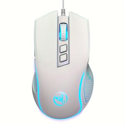 TEMU Hxsj-x100 Wired Gaming Mouse, 7-button Mouse, Colorful Lights, Suitable For And Desktops! Image