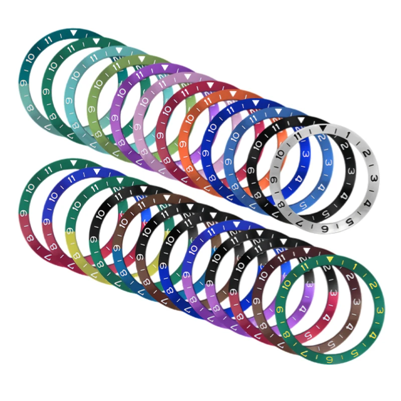 Mod 38 * 30,6 mm geneigter Flugzeug-Aluminium-Lünetteneinsatz, passend für SKX007 SKX009 SRPD SUB Uhrengehäuse Herren Tauchen NH35 Gehäuse Modifikation Par Image